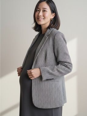 Liz Lange Vintage Maternity Black & White Blazer, Lightweight, Stretch